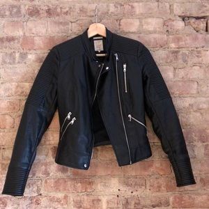 Zara Black Faux Leather Jacket